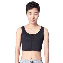 BaronHong Brustbinder Reißverschluss Oben IceSilk Tank Top Weste für Tomboy Trans Lesbian (schwarz, M) von BaronHong