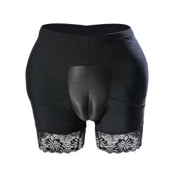 BaronHong Camel Toe Crossdresser Translucent Lace Unterwäsche Herren Hiding Gaff Panty Slip, gepolsterte Hüften Enhancer (schwarz, M) von BaronHong