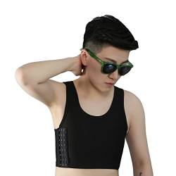 BaronHong Chest Binder Breathable Mesh Elastic Shapewear für Tomboy Trans Lesbian (schwarz, 6XL) von BaronHong