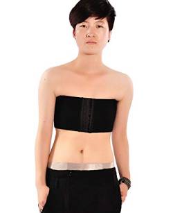 BaronHong Cosplay Frauen Trans Lesben Tomboy Gummiband Strapless Top Brust Binder Brust Wrap (schwarz, L) von BaronHong