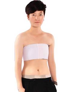 BaronHong Cosplay Frauen Trans Lesben Tomboy Gummiband Strapless Top Brust Binder Brust Wrap (weiß, XXXXL) von BaronHong