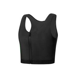 BaronHong Damen Brust Binder BH Bustier für Transgender Tomboy FTM Kurzes Korsett Reißverschluss Elastisches Binder Trans Tank Top(schwarz,M) von BaronHong