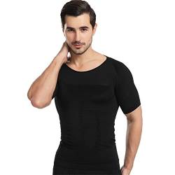 BaronHong Gynäkomastie Brust Binder Herren Shapewear Tummy Control Abnehmen Unterwäsche Shirt(schwarz,2XL) von BaronHong