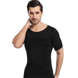BaronHong Gynäkomastie Brust Binder Herren Shapewear Tummy Control Abnehmen Unterwäsche Shirt(schwarz,L) von BaronHong