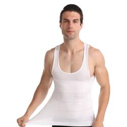 BaronHong Gynäkomastie Kompression Shirt Weste zu verstecken Mann Boobs Moobs Abnehmen Herren Shapewear Flatten Ganze Abdomen (weiß, M) von BaronHong