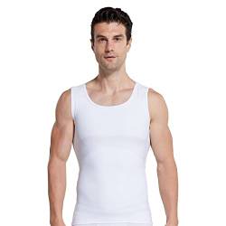 BaronHong Herren Kompressionsshirt Shapewear Abnehmen Body Shaper Weste Unterhemd Gewichtsverlust Tank Top(weiß,3XL) von BaronHong