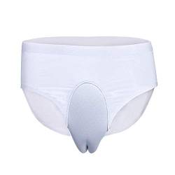 BaronHong Ice Silk Breathable Camel Toe versteckt Gaff Panty Shaping Brief für Crossdresser Transgender (weiß, S) von BaronHong