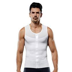 BaronHong Men´s Chest Compression Shirt zu verstecken Gynäkomastie Moobs Unterhemd Shapewear Tank Top (weiß, 2XL) von BaronHong