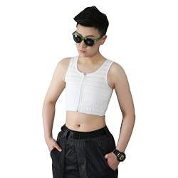 BaronHong Reißverschluss-Brustbinder IceSilk Breathable Shapewear für Tomboy Trans Lesbian (weiß, L) von BaronHong