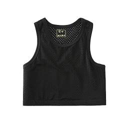 BaronHong Tomboy Atmungsaktives Mesh Robuster Stretchy Pullover Chest Binder Maskulines Tank Top (schwarz,2XL) von BaronHong