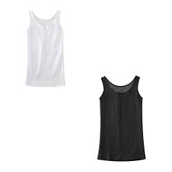 BaronHong Tomboy Chest Binder, ultradünn, robust, dehnbar, halber Reißverschluss, Pullover, männlich, langes Tanktop (2er-Pack, XL) von BaronHong