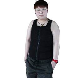 BaronHong Tomboy Trans Lesben Mesh Zip Up Brust Binder Bauch Shapewear (schwarz, M) von BaronHong
