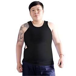 BaronHong Tomboy Trans Lesbian Bambus Kohlefaser Brust Binder Korsett Plus Size Long Tank Top (schwarz, 3XL) von BaronHong