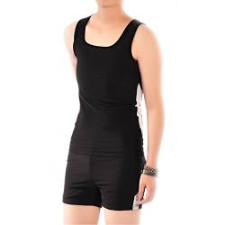 BaronHong Trans Lesbian Tomboy Brustbinder Schnell trocknende Badebekleidung Set Tank Top + Badehose (schwarz, 2XL) von BaronHong