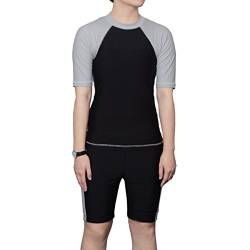 BaronHong Trans Lesbian Tomboy Brustbinder Schnell trocknende Badebekleidung Set Top + Badehose (schwarz, 2XL) von BaronHong