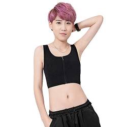 BaronHong Trans Lesbian Tomboy Mittelreißverschluss Brustbinder Tank Top Korsett (schwarz, M) von BaronHong