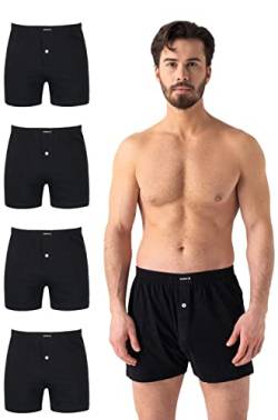 Barrio 13 Boxershorts Herren 4er Pack komfortable Weite Unterhose aus 95% Baumwolle mit Eingriff und Komfortbund Schwarz Größe M von Barrio 13