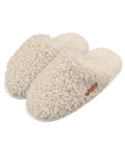 Barts Damen Hausschuhe Vensie Slippers aus weichem Kunstpelz 0299 Cream 10 36/37 von Barts