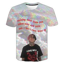 Baruler Rapper Lil Peep T-Shirt 3D Digitaldruck Short Sleeve, 5, L von Baruler
