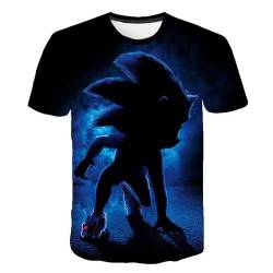 Baruler T-Shirt Sonic The Hedgehog Print Casual Tide Brand Herren Kurzarm Top Rundhals Jacke, 3, S von Baruler