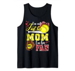 Ich bin nicht nur seine Mutter, ich bin sein größter Fan Softball-Mom Tank Top von Baseball Softball Mom Gifts & Co