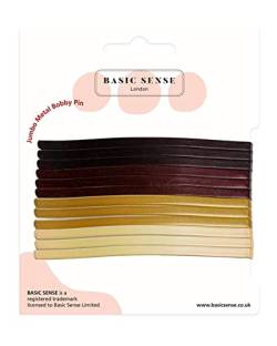 BasicSense Jumbo-Metall-Haarnadeln, robust und langlebig, robust, für dicke Haarnadeln, groß, Braun von Basic Sense