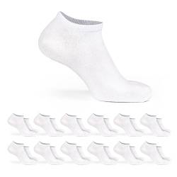 Basic Treasure 12 Paar Baumwolle Weiße Sneaker Socken 43-46, Atmungsaktiv, Kurze Socken Unisex, Schwarze, Weiße oder Graue Sneaker Socken Herren und Damen von Basic Treasure