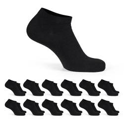 Basic Treasure 12 Paar Baumwolle Schwarze Sneaker Socken 43-46, Atmungsaktiv, Kurze Socken Unisex, Schwarze, Weiße oder Graue Sneaker Socken Herren und Damen von Basic Treasure