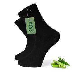 Basic Treasure 5 Paar Bambus Socken Herren, Schwarz, Premium Bambus Business Strümpfe, Anti Schweiß Socken, Antibakterielle Socken, Socken gegen Schweißfüße von Basic Treasure