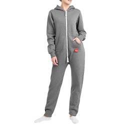 Basisstoff 26L3 Jumpi Damen Jumpsuit Overall Onesie Einteiler Dunkelgrau Gr. S von Basisstoff