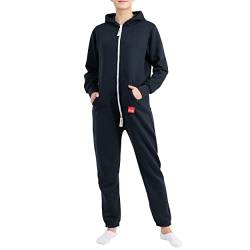 Basisstoff Jumpi Damen Jumpsuit Overall Onesie Einteiler Navy Gr. M von Basisstoff