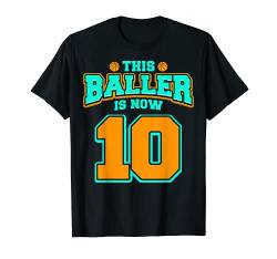 T-Shirt zum 10. Geburtstag, für Jungen, Basketball, Geschenk für Kinder T-Shirt von Basketball Birthday T Shirt Boys Gift Kids Store