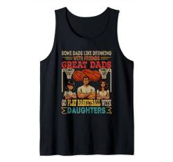 Dads Go Play Basketball With Daughters Two Cute Daughters Tank Top von Basketball Father's Day Costume