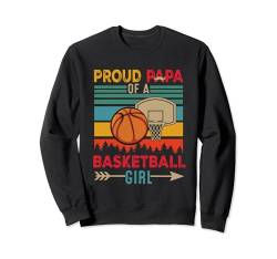 Vintage Retro Proud Papa Of A Basketball Player Family Girl Sweatshirt von Basketball Father's Day Costume