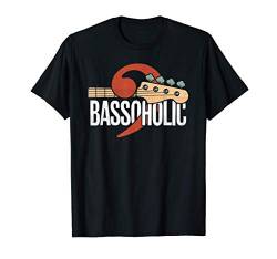 Bassgitarre E-Bass Bassschlüssel für Bassist Bassoholic T-Shirt von Bass Gitarre Bekleidung & Geschenke by eleventeez