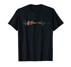 Retro Herzschlag Bass Gitarre T-Shirt von Bass Gitarre T-Shirts