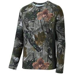 BASSDASH Herren Jagd Camo Performance Langarm Shirt Angeln UPF50+ FS13M, Woodland, L von Bassdash