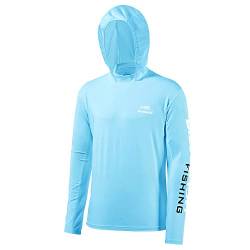 Bassdash Herren Kapuzenpullover Shirt Sonnenschutz UPF50+ UV Pullover Langarm Hoodie für Angeln Rash Guard von Bassdash