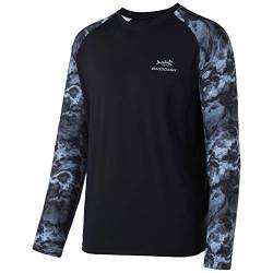 Bassdash Herren Langarmshirt Camo Shirt Performance mit 50 UPF Sonnenschutz Schnelltrocknend von Bassdash