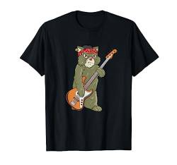 Bass Gitarre Basser Bassist - Rocker Katze Bassgitarre T-Shirt von Basser Bassisten Geschenke & Ideen