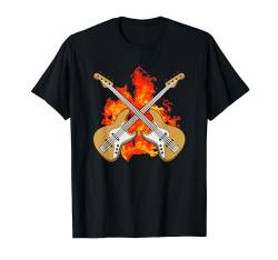 Bassgitarre Musiker Flammen Bass Gitarre - Basser Bassist T-Shirt von Basser Bassisten Geschenke & Ideen