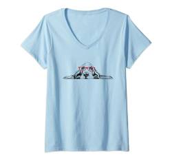 Damen Basset Hound T-Shirt mit V-Ausschnitt von Basset Hound Dog Gifts Shirts & Hoodies