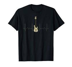 Bassist Rock Band Musiker Geschenk Herzschlag Bass Gitarre T-Shirt von Bassgitarre Bassgitarristen Musiker