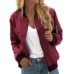 Bastwahl Bomberjacke Damen Blumenmuster Coat Sommer Reißverschluss Herbst Frühling Jacket Mädchen Sommerjacke Kurz Outwear College Jacke leichte Pilotenjacke Langarm Fliegerjacke Pilotenjacke von Bastwahl