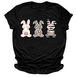 Tshirt Damen Geschenk Osten T-Shirt Lustig Ostern Tag Top Shirt Kurzarm Elegantes Süßes Kaninchen Bedrucktes T Shirt Lässiges Lockeres T Shirt Top Sommer Kleidung Casual Mode Tops Bluse von Bastwahl