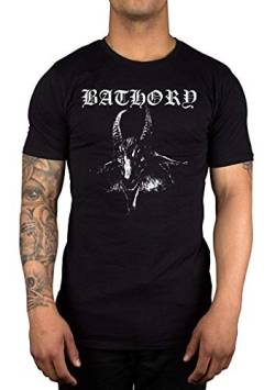 Herren-T-Shirt mit Bathory-Logo, kurzärmelig, Schwarz Gr. S, Schwarz von Bathory