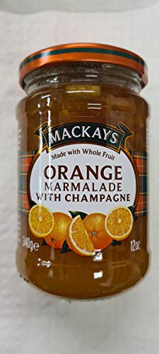 Orange Marmelade mit Champagner 340g Mackays geeignet für Vegetarier, Vegan, Glutendiät von Bathtime Bakery