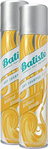 Batiste Trockenshampoo Dry Shampoo Brilliant Blonde mit einem Hauch von Farbe für blondes Haar, Frisches Haar für alle Haartypen, 2er Pack (2 x 200 ml) von Batiste