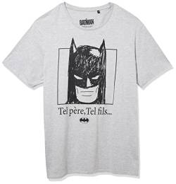 Batman Herren Mebatmbts207 T-Shirt, Grau meliert, L von Batman