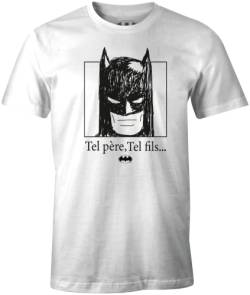 Batman Herren Mebatmbts207 T-Shirt, weiß, XL von Batman